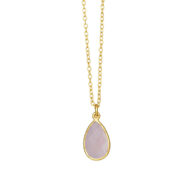 Necklace 1410 in Gold plated silver with Light pink crystal