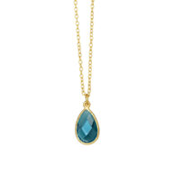 Necklace 1410 in Gold plated silver with London blue crystal
