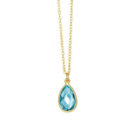 Necklace 1410 in Gold plated silver with Synthetic blue topaz
