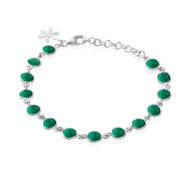 Bracelet 1413 in Silver with Green agate