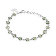 Bracelet 1413 in Silver with Green quartz