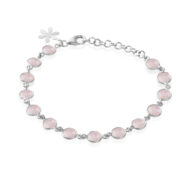 Bracelet 1413 in Silver with Light pink crystal