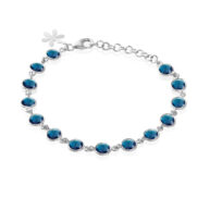 Bracelet 1413 in Silver with London blue crystal