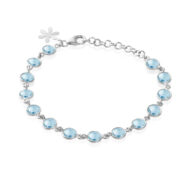 Bracelet 1413 in Silver with Synthetic blue topaz
