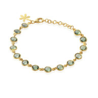 Bracelet 1413 in Gold plated silver with Green quartz