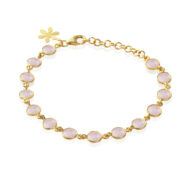 Bracelet 1413 in Gold plated silver with Light pink crystal