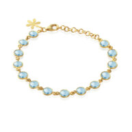 Bracelet 1413 in Gold plated silver with Synthetic blue topaz