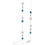 Necklace 1420 in Silver with Mix: amethyst, London blue crystal, rose quartz