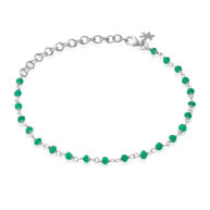 Bracelet 1433 in Silver with Green agate