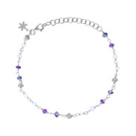 Bracelet 1433 in Silver with Mix: amethyst, chalcedony, grey moonstone, white moonstone, iolite