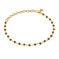 Bracelet 1433 in Gold plated silver with Smoky quartz