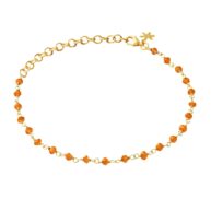 Bracelet 1433 in Gold plated silver with Carnelian