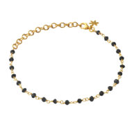 Bracelet 1433 in Gold plated silver with Black spinel