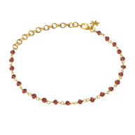 Bracelet 1433 in Gold plated silver with Garnet