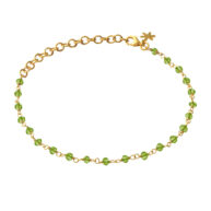 Bracelet 1433 in Gold plated silver with Peridote