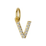 Pendant 1547 in Gold plated silver letter V