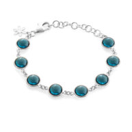 Bracelet 1573 in Silver with London blue crystal