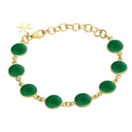 Bracelet 1573 in Gold plated silver with Green agate