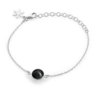 Bracelet 1574 in Silver with Black agate