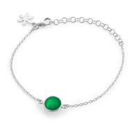 Bracelet 1574 in Silver with Green agate
