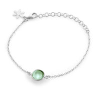 Bracelet 1574 in Silver with Green quartz