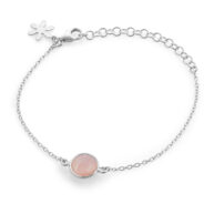 Bracelet 1574 in Silver with Light pink crystal