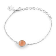 Bracelet 1574 in Silver with Peach moonstone