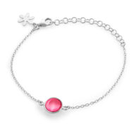 Bracelet 1574 in Silver with Pink crystal