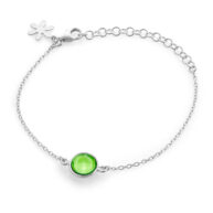 Bracelet 1574 in Silver with Peridote crystal