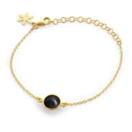 Bracelet 1574 in Gold plated silver with Black agate