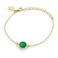 Bracelet 1574 in Gold plated silver with Green agate