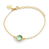 Bracelet 1574 in Gold plated silver with Green quartz