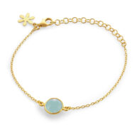 Bracelet 1574 in Gold plated silver with Light blue crystal