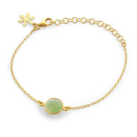 Bracelet 1574 in Gold plated silver with Prehnite