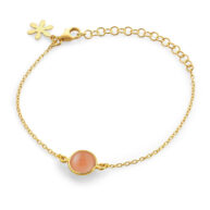 Bracelet 1574 in Gold plated silver with Peach moonstone