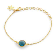 Bracelet 1574 in Gold plated silver with London blue crystal