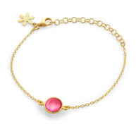 Bracelet 1574 in Gold plated silver with Pink crystal