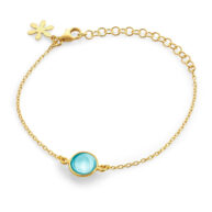 Bracelet 1574 in Gold plated silver with Synthetic blue topaz