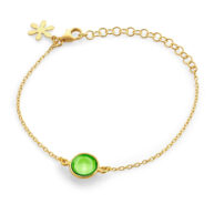 Bracelet 1574 in Gold plated silver with Peridote crystal
