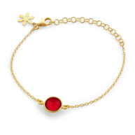 Bracelet 1574 in Gold plated silver with Garnet crystal