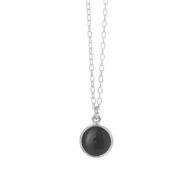 Necklace 1575 in Silver with Black agate