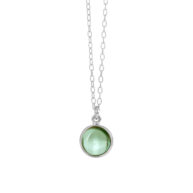 Necklace 1575 in Silver with Green quartz