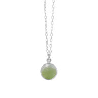 Necklace 1575 in Silver with Prehnite
