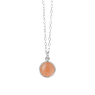 Necklace 1575 in Silver with Peach moonstone