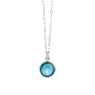 Necklace 1575 in Silver with London blue crystal