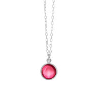 Necklace 1575 in Silver with Pink crystal