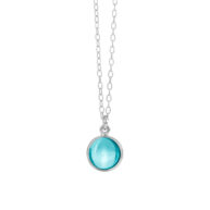 Necklace 1575 in Silver with Synthetic blue topaz