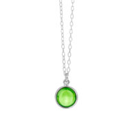 Necklace 1575 in Silver with Peridote crystal