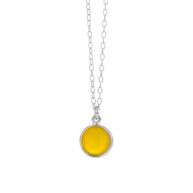 Necklace 1575 in Silver with Yellow opal crystal