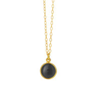 Necklace 1575 in Gold plated silver with Black agate